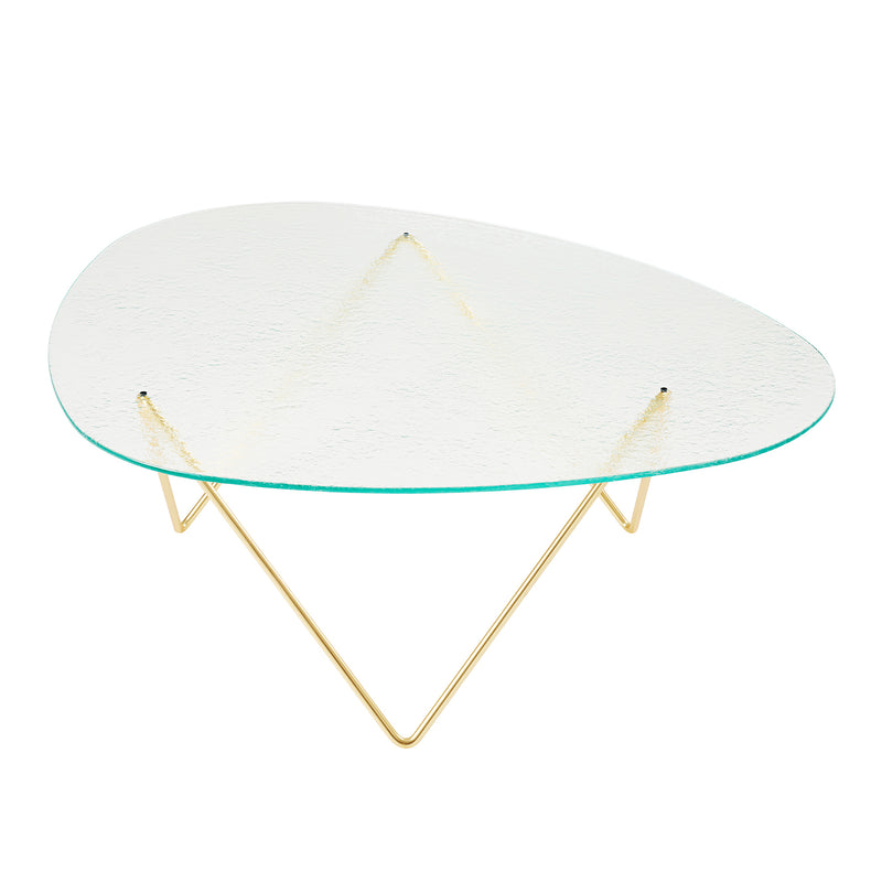 Gubi - Pedrera Couchtisch | strukturiert transparent Glas / messing