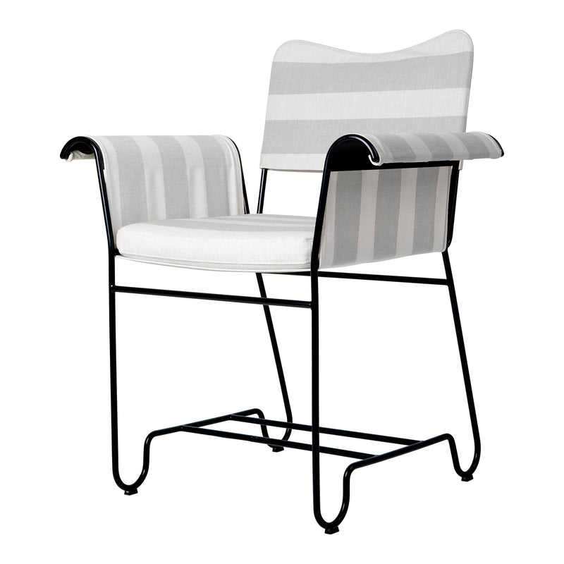 Gubi - Tropique Outdoor Dining Chair | classic black / Leslie Stripe Limonta (20)