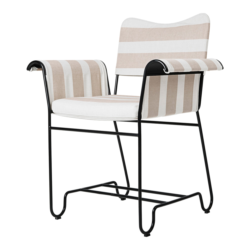 Gubi - Tropique Outdoor Dining Chair | classic black / Leslie Stripe Limonta (40)