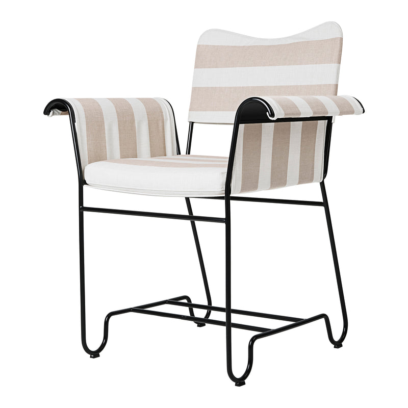Gubi - Tropique Outdoor Dining Chair | classic black / Leslie Stripe Limonta (40)