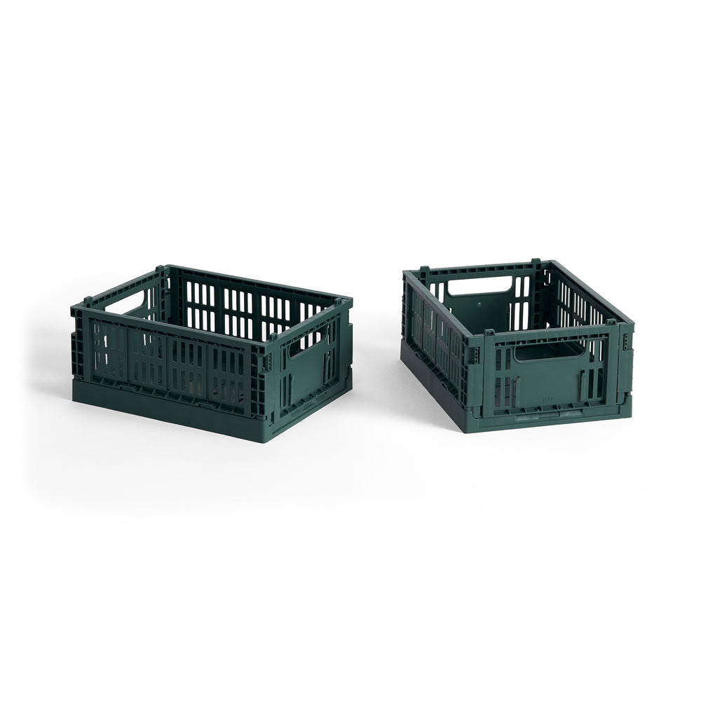 HAY - Colour Crate Korb Mini recycled | dark green