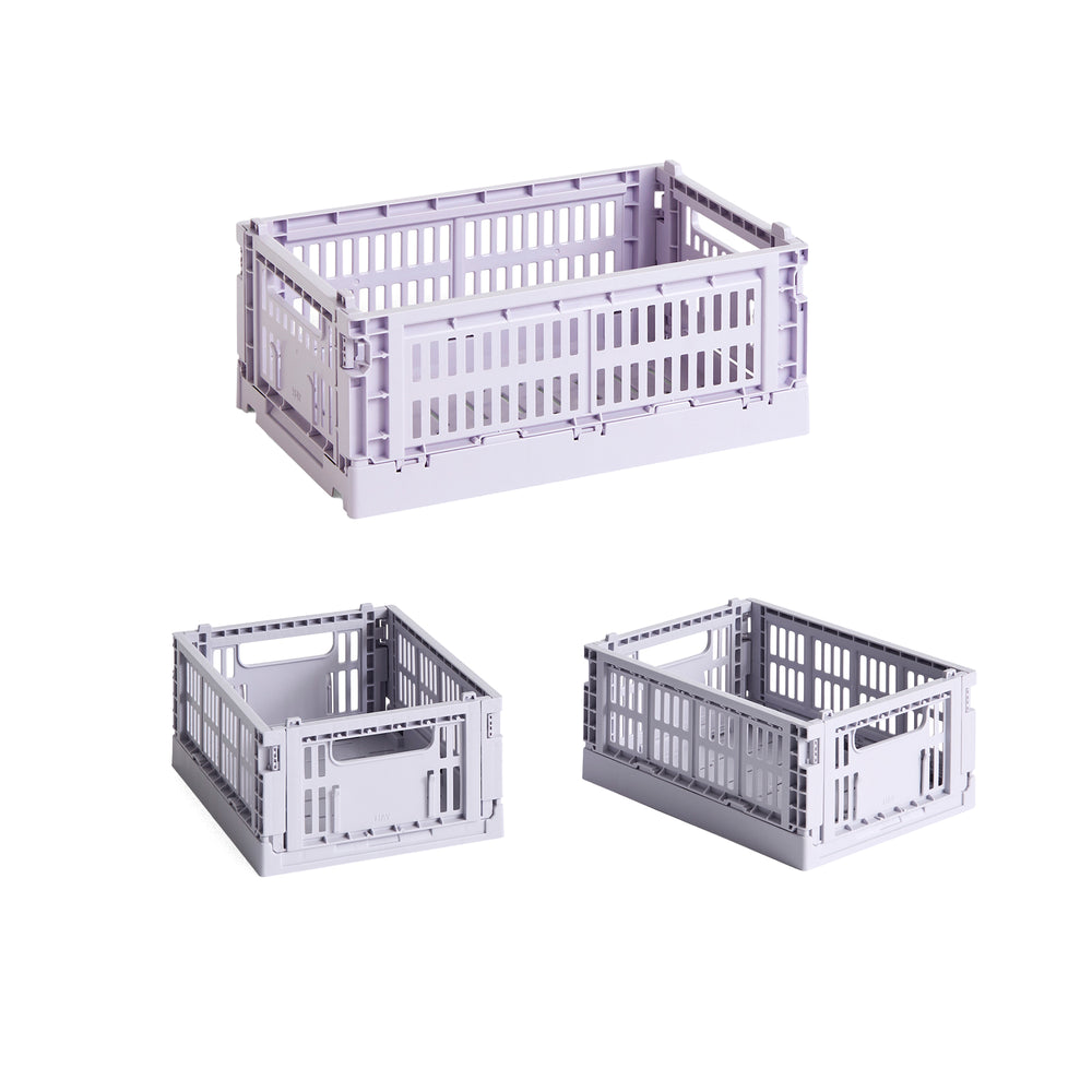 HAY - Colour Crate S Korb-Set recycled | 3er-Set / lavender