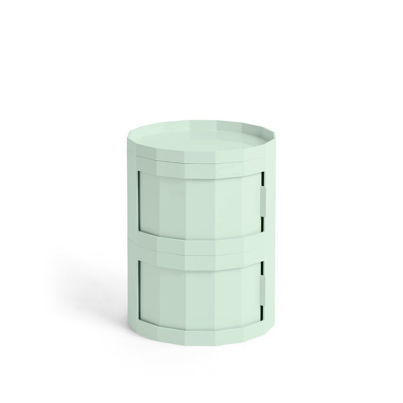 HAY - Facet Cabinet mit Füßen und Rollen | 20 cm / soft mint