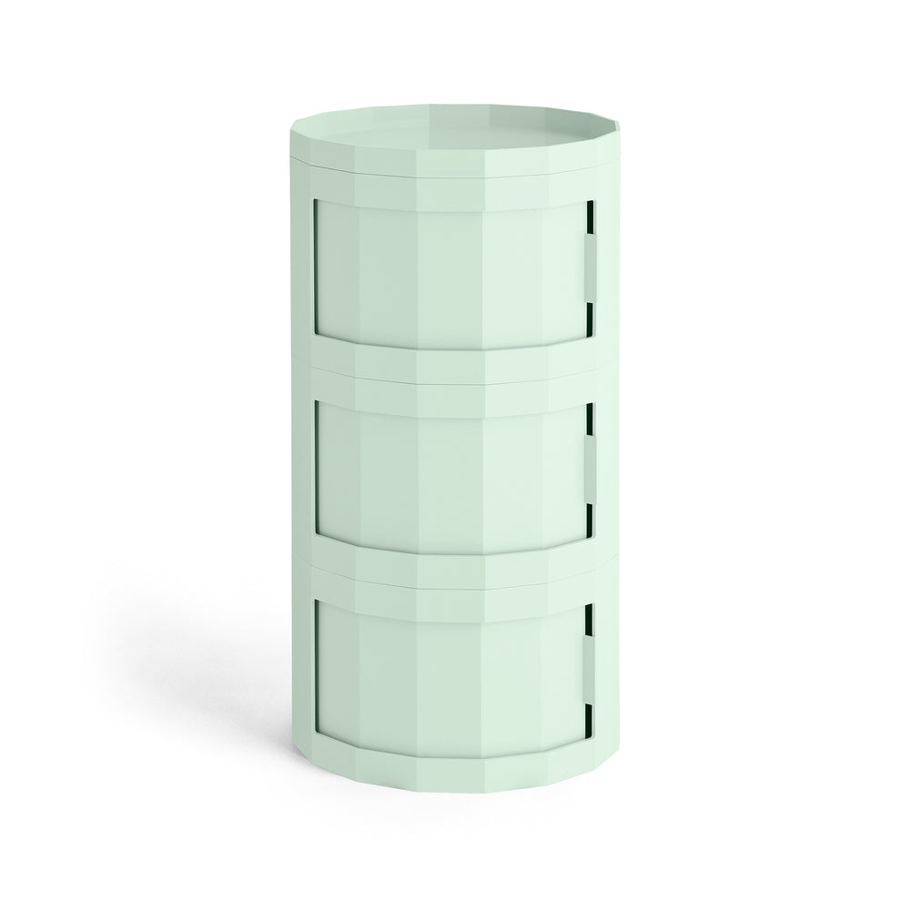 HAY - Facet Cabinet mit Füßen und Rollen | 30 cm / soft mint