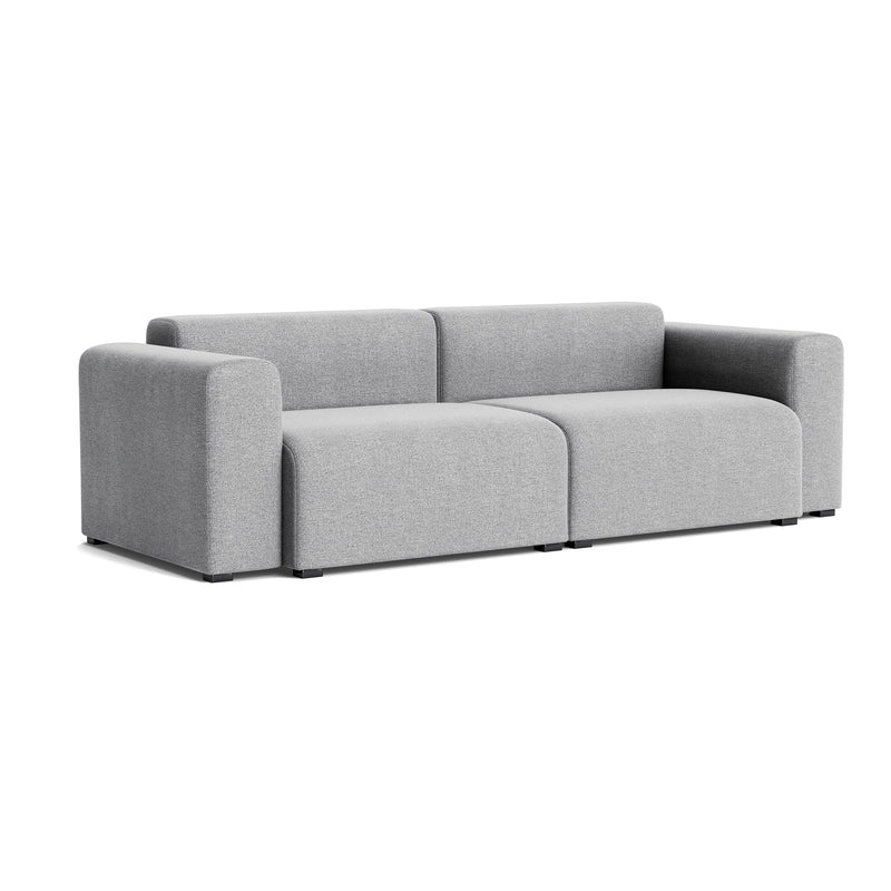 HAY - Mags Sofa 2,5-Sitzer mit niedriger Armlehne | Kvadrat Hallingdal 65 hellgrau (130) / Armlehne beidseitig / Kombination 1