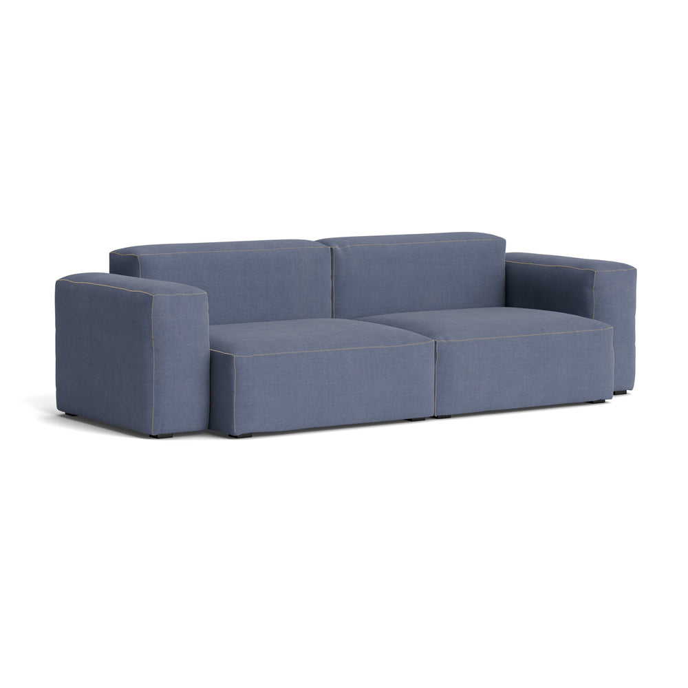 HAY - Mags Soft Sofa 2,5-Sitzer mit niedriger Armlehne | Linara blau (198)