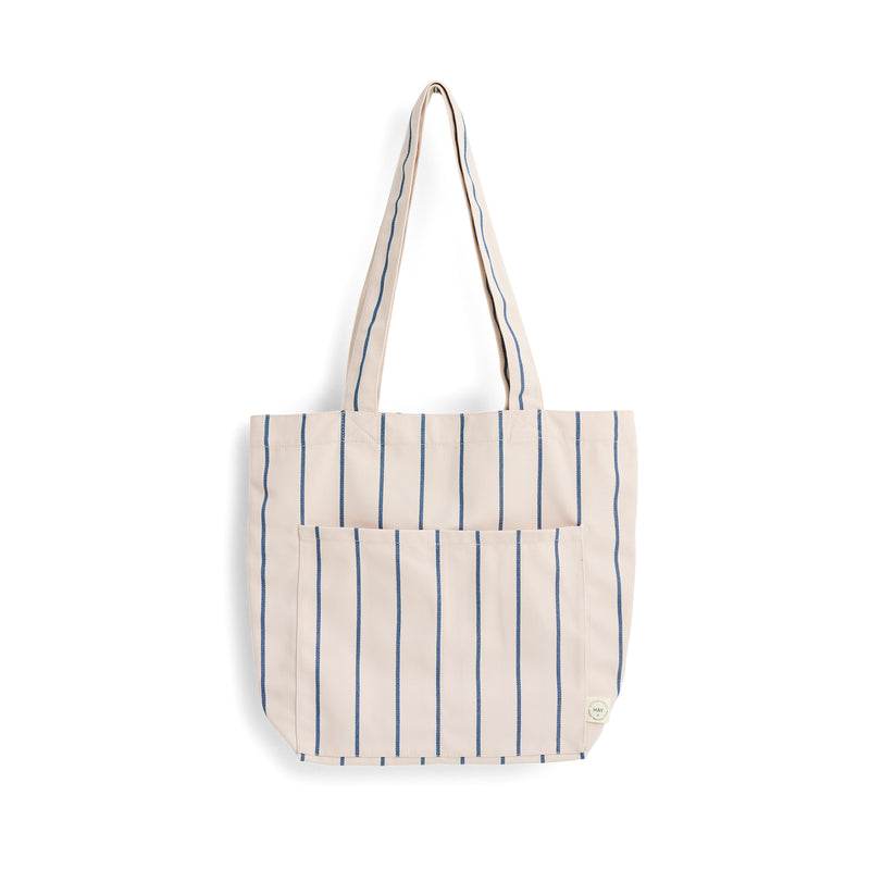 HAY - Outdoor Market Tote Bag | beige with blue stripe