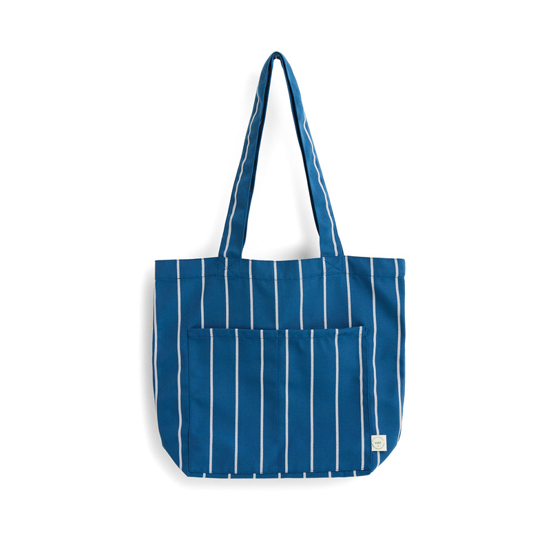 HAY - Outdoor Market Tote Bag | blue with beige stripe