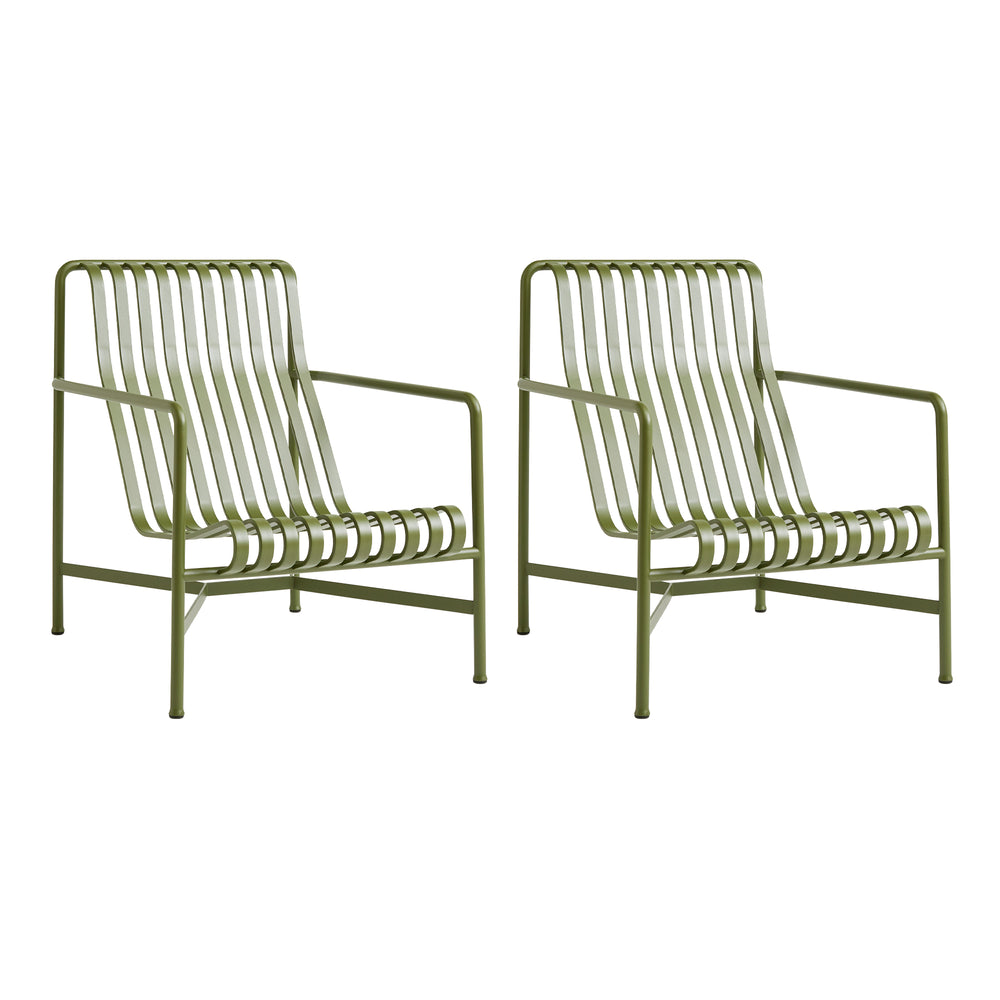 HAY - Palissade Lounge Chair High Set | olive