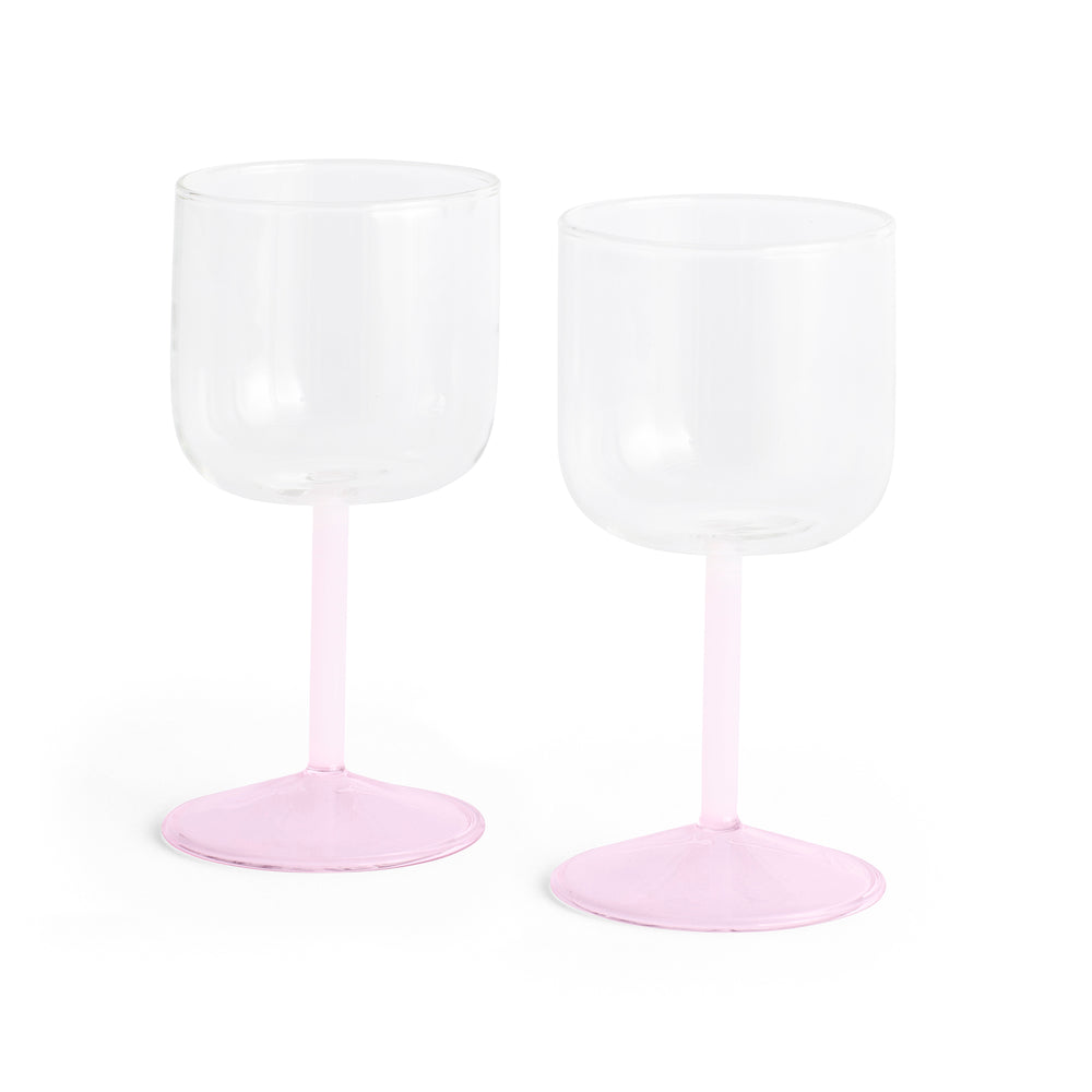 HAY - Tint Weinglas | klar/jade pink/light pink