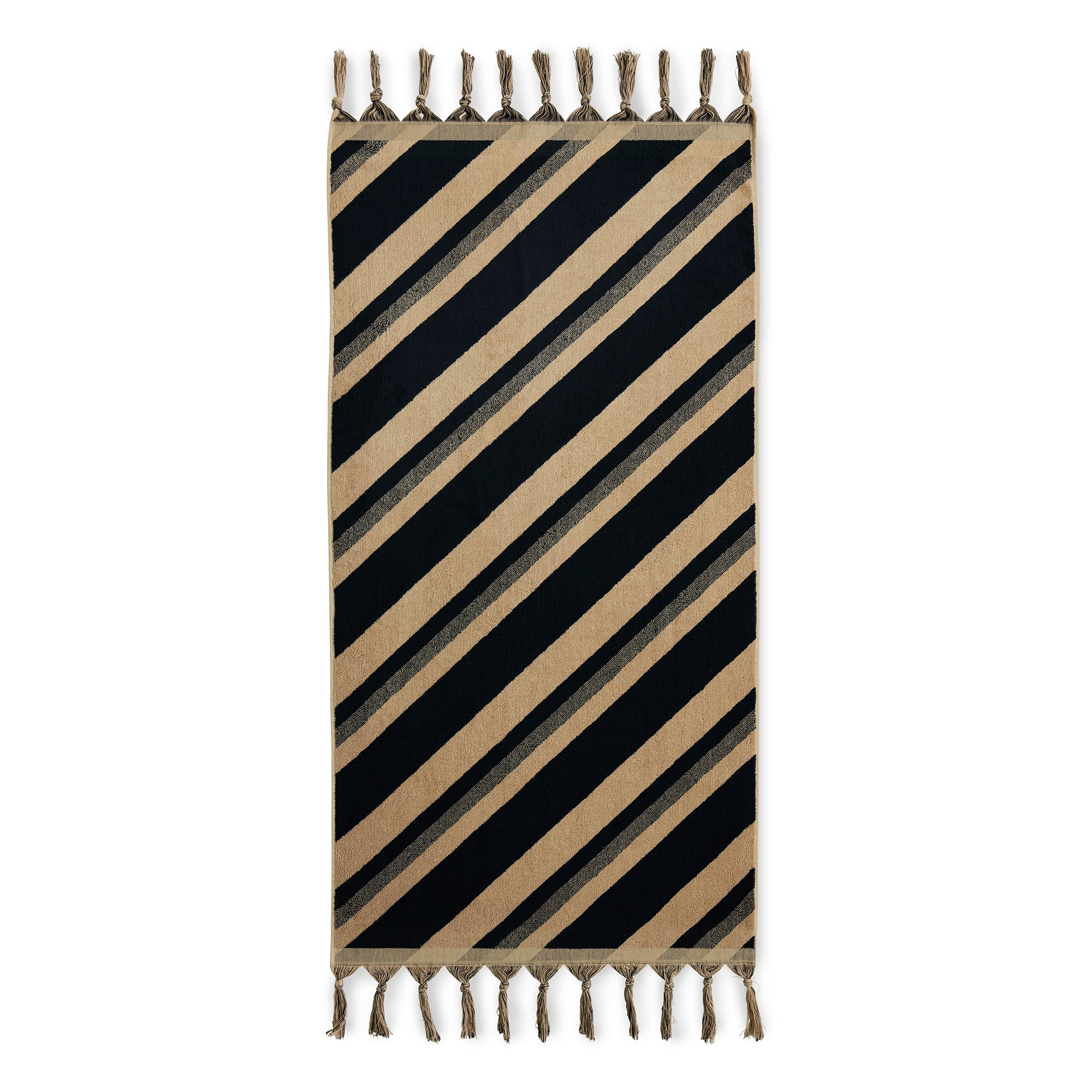 HKliving - 1965 Badetuch | beige/schwarz