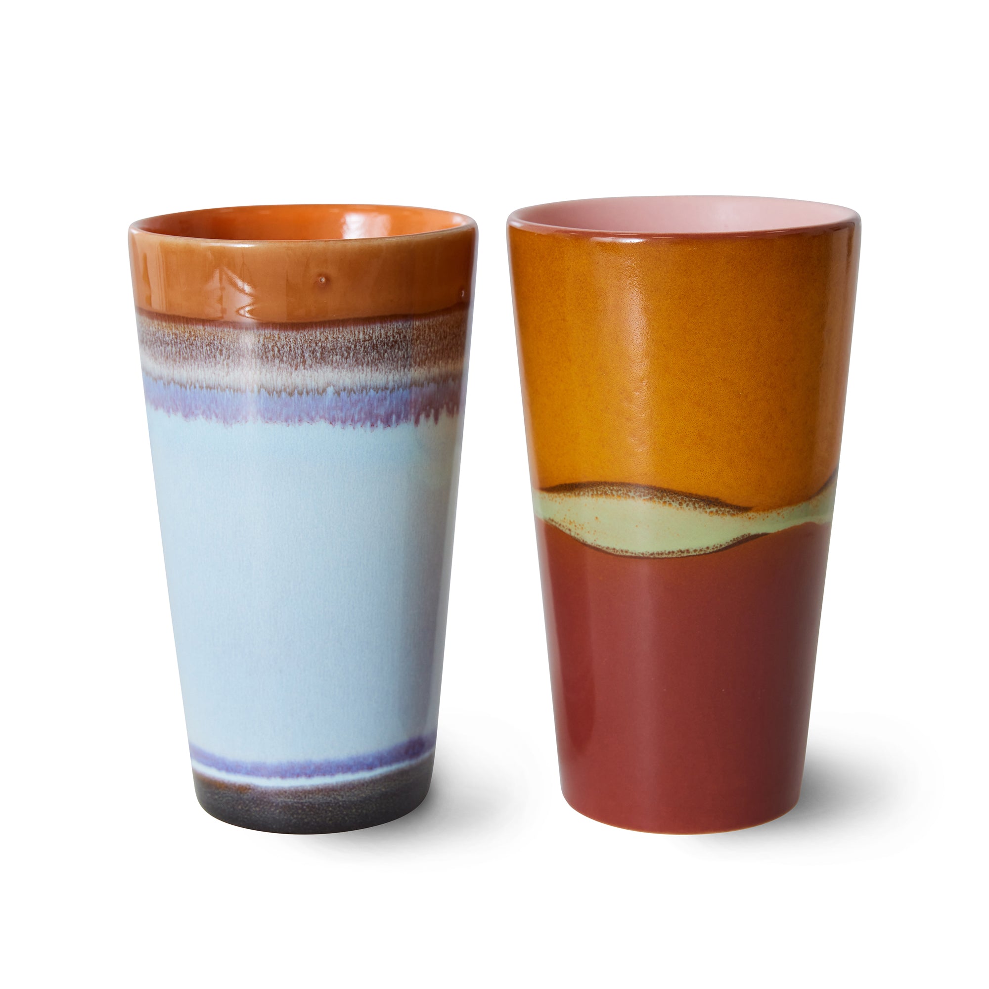 HKliving - 70's Latte Macchiato Becher | 2er-Set / clash