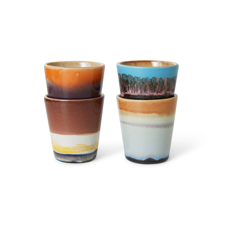 HKliving - 70's Espresso Tassen &amp; Becher | Ristretto / 4er-Set / solar
