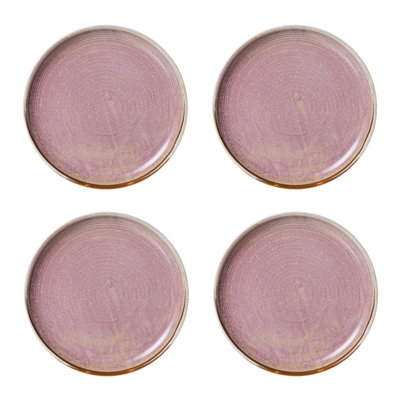 HKliving - Chef Ceramics Teller (4er-Set) | Ø 20 cm / rustic pink