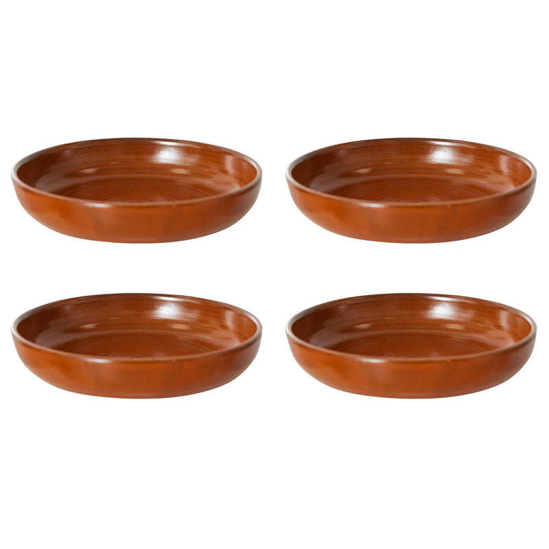 HKliving - Chef Ceramics Tiefer Teller (4er-Set) | Ø 21,5 cm / burned orange