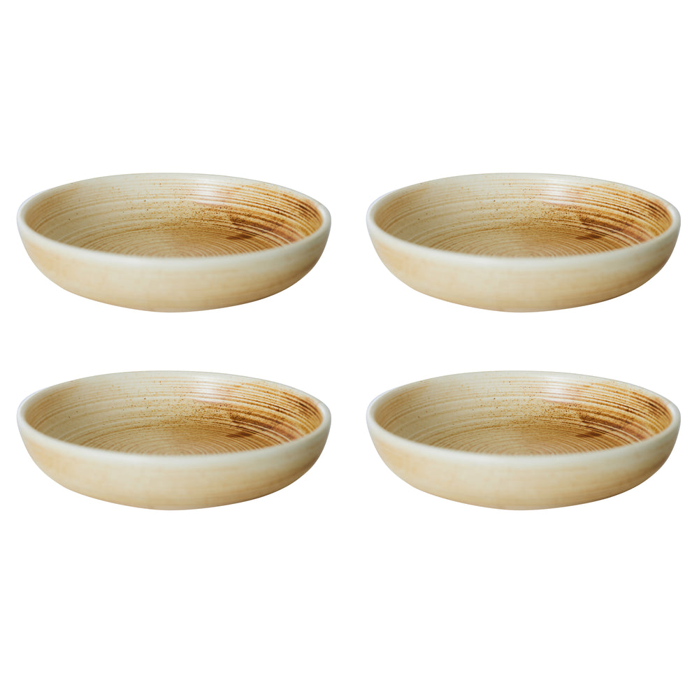 HKliving - Chef Ceramics Tiefer Teller (4er-Set) | Ø 21,5 cm / rustic cream/braun