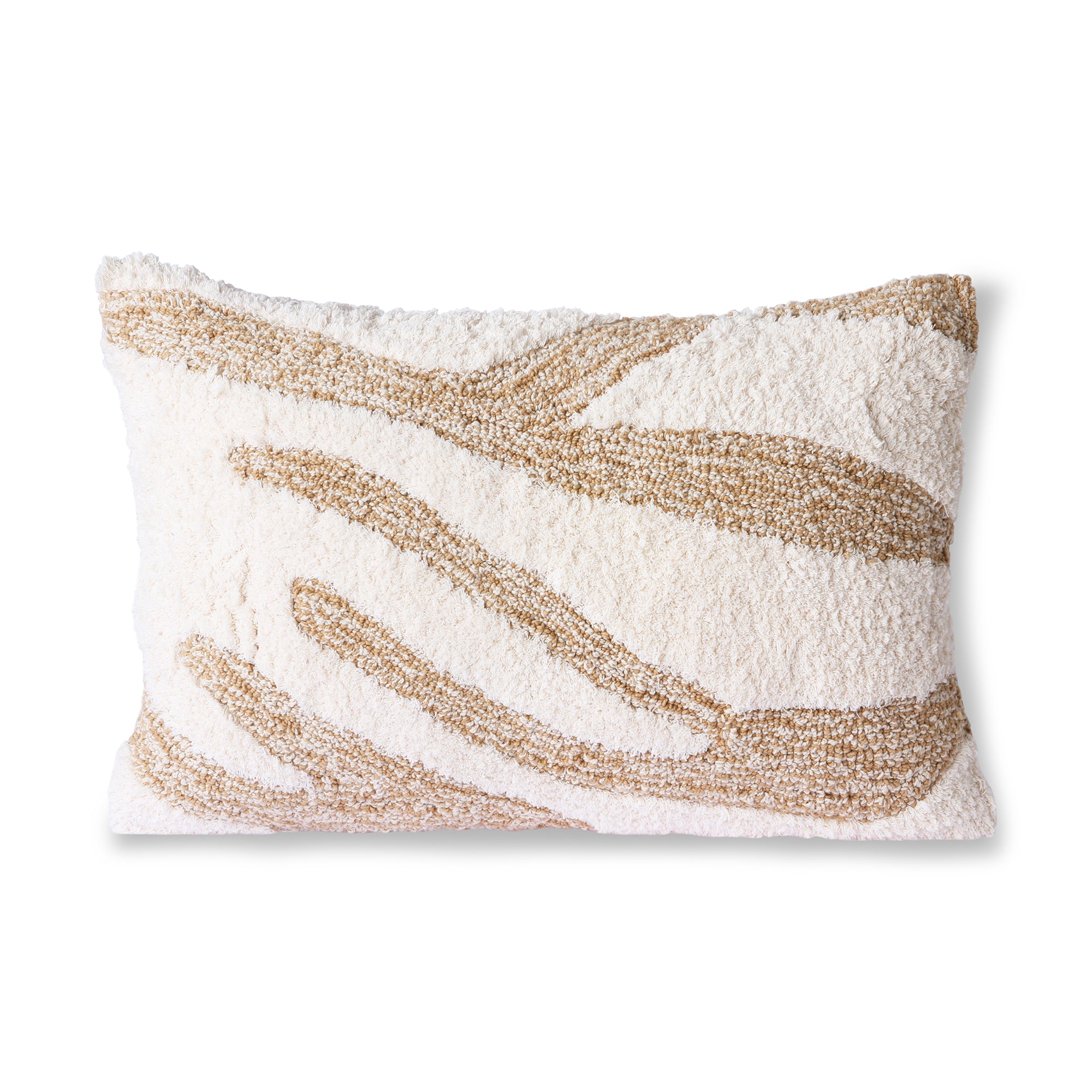 HKliving - Fluffy Kissen |  weiß / beige
