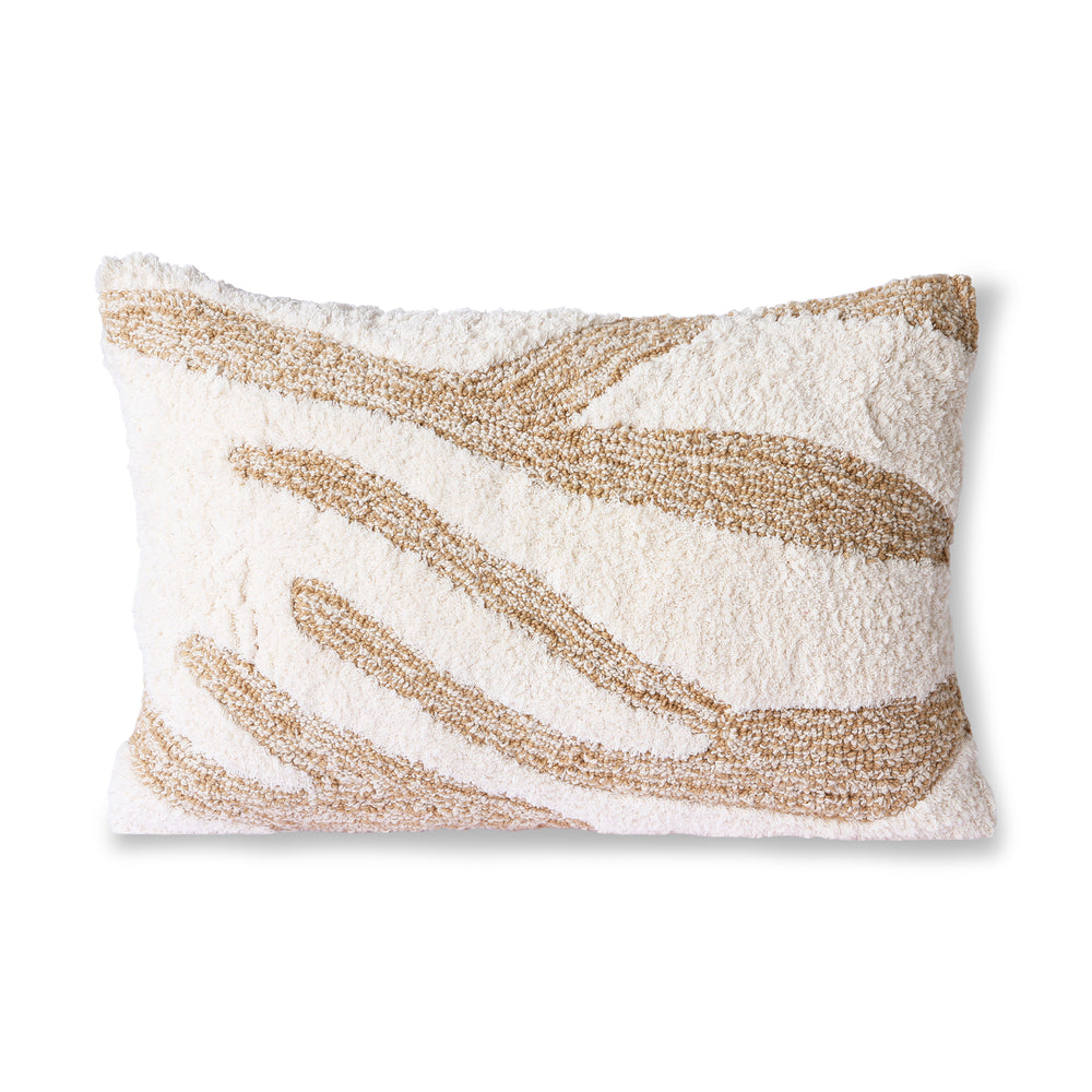 HKliving - Fluffy Kissen |  weiß / beige