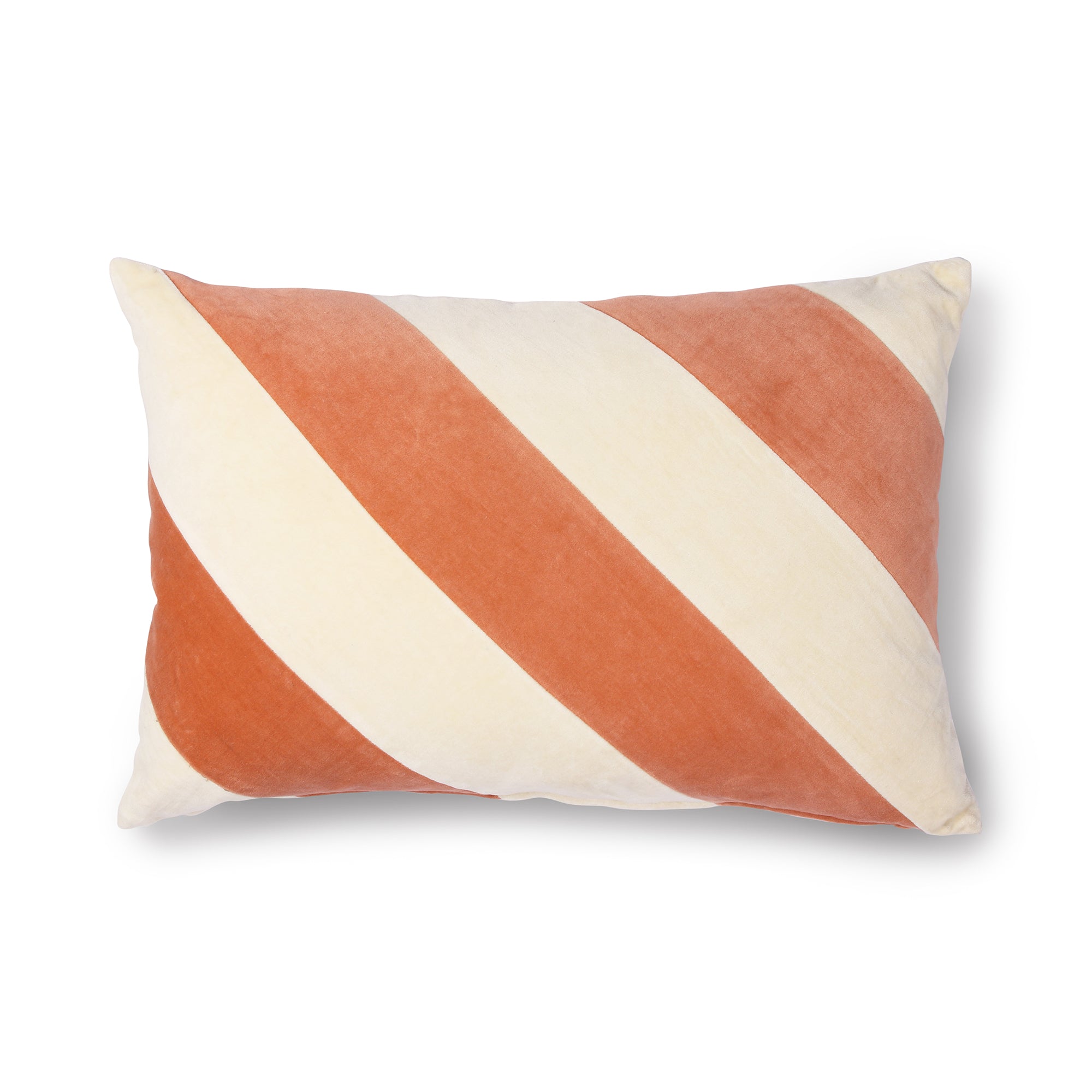 HKliving - Striped Samt-Kissen | 40 x 60 cm / peach/cream