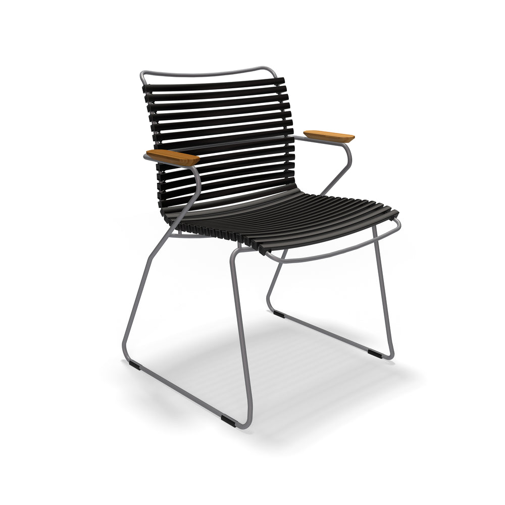 HOUE - CLICK Outdoor Dining Armlehnstuhl mit niedriger Lehne | schwarz