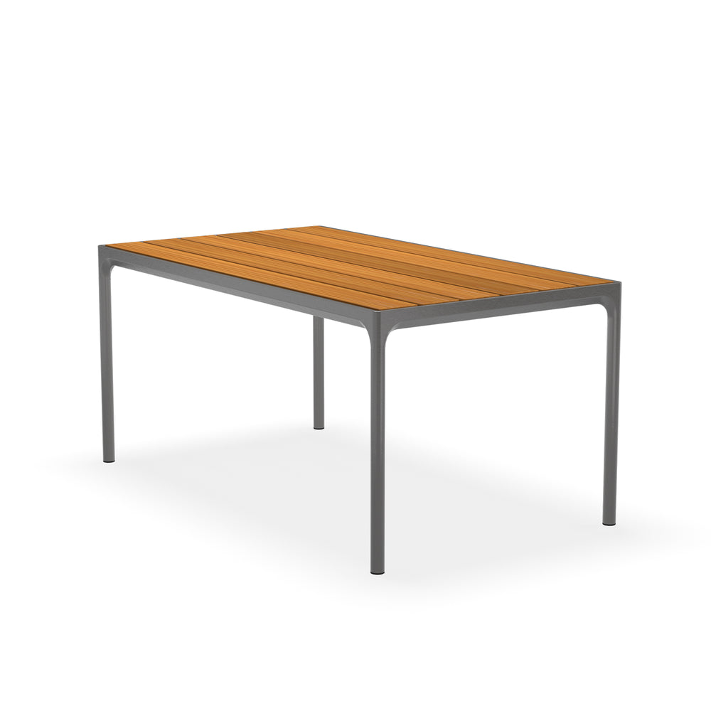 HOUE - FOUR Outdoor Tisch | 160 x 90 cm / Bambus/dunkelgrau