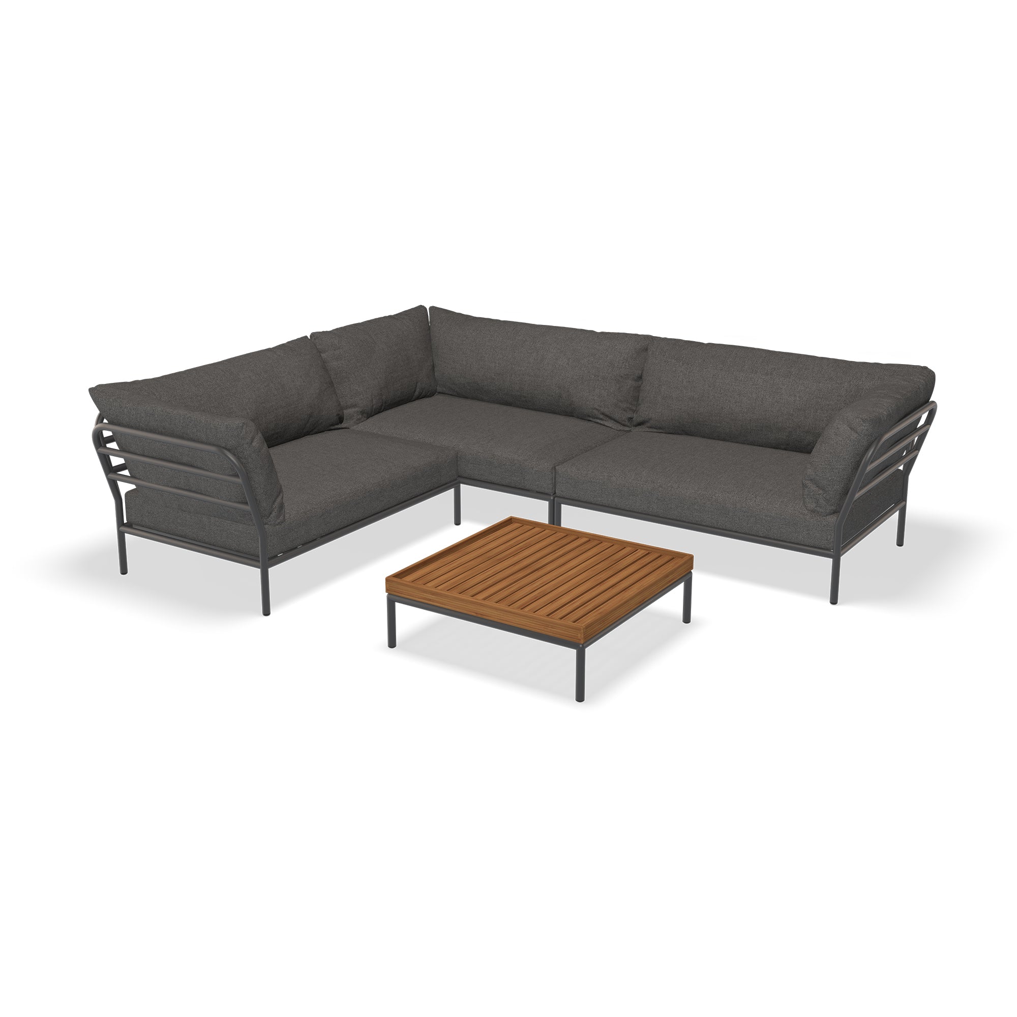 HOUE - Level 2 Loungeset | dark grey basic / Loungeset 7 (inkl. Beistelltisch) / dark grey
