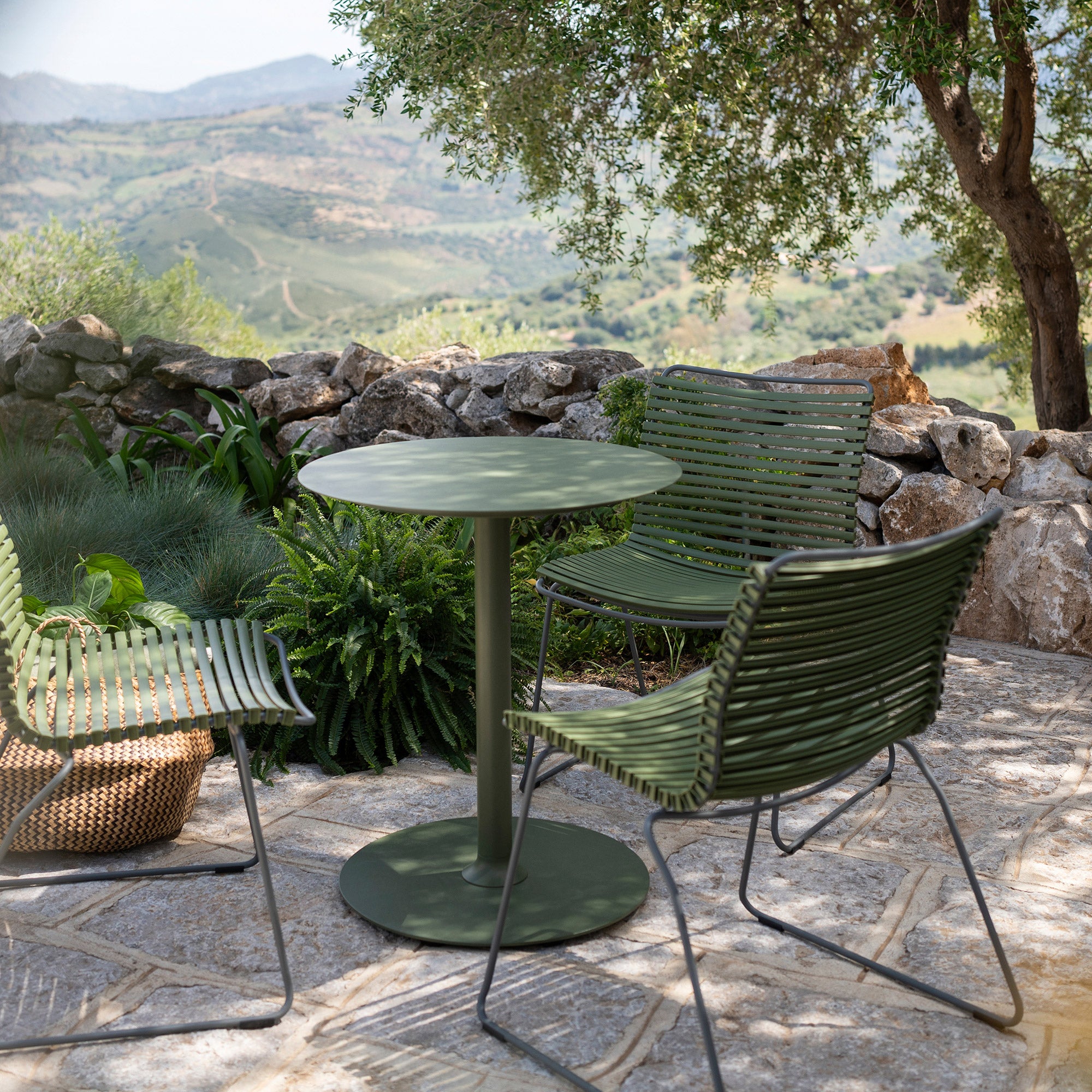 HOUE - Pico Gartentisch Ø 64 cm | schwarz / rund, grün / rund