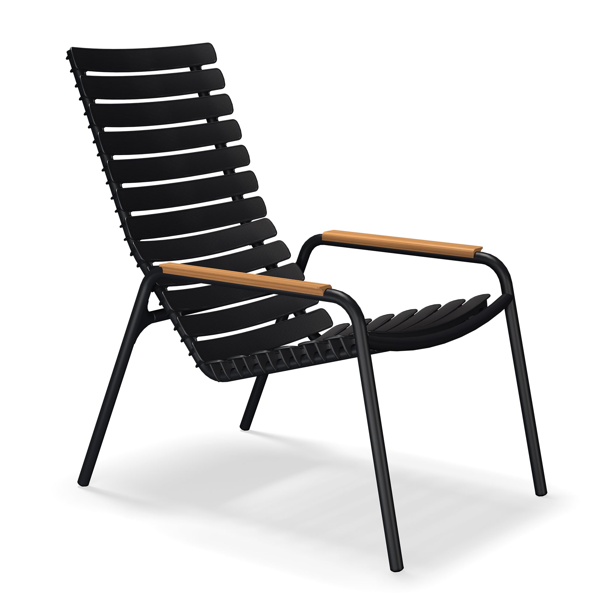 HOUE - ReCLIPS Outdoor Loungesessel | schwarz/Bambus