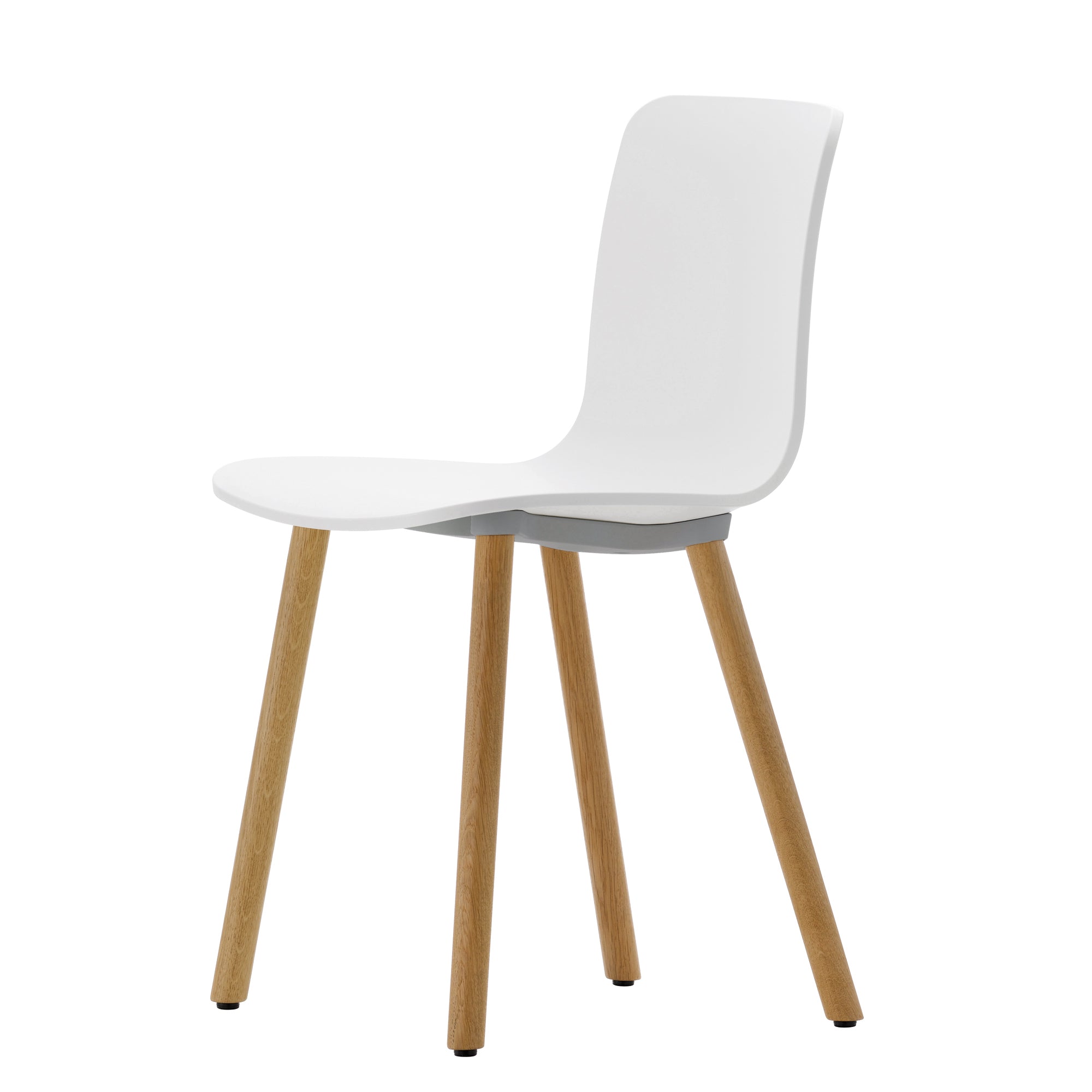 Vitra - Hal RE Wood Stuhl | Filzgleiter / baumwollweiß, Kunststoffgleiter / baumwollweiß
