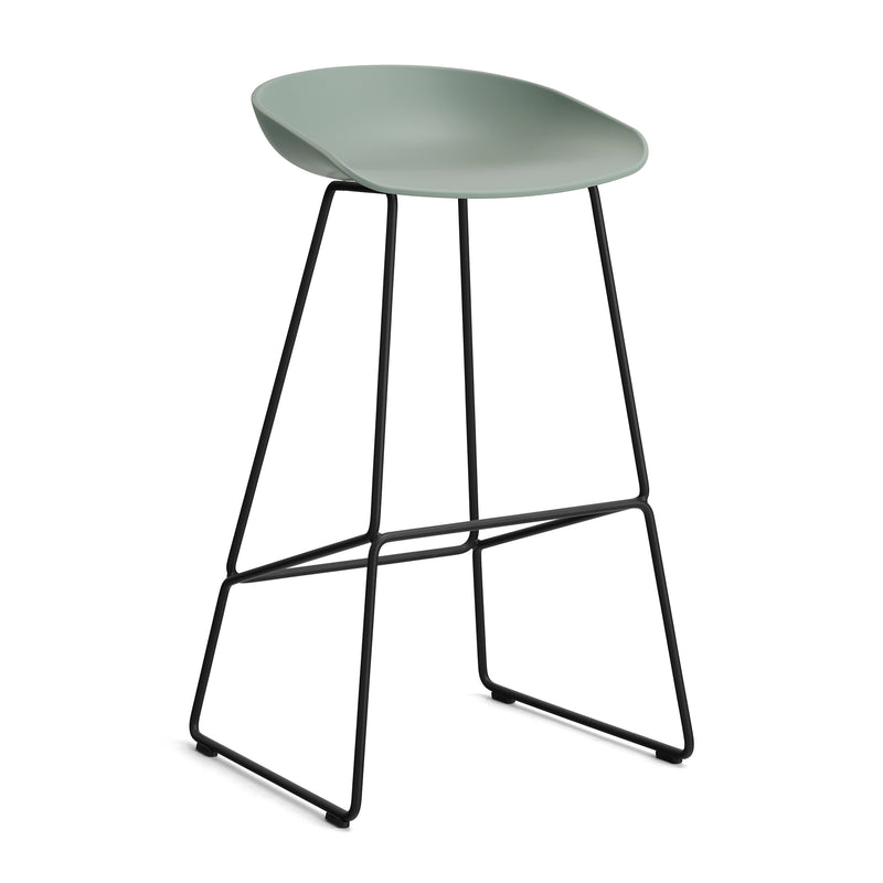 HAY - About A Stool AAS 38 | H 85 cm / fall green 2.0 / pulverbeschichtet schwarz