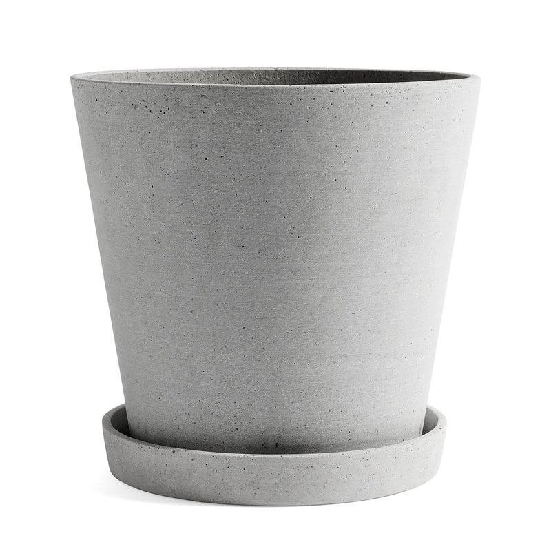 HAY - Blumentopf mit Untersetzer | XXL / grau