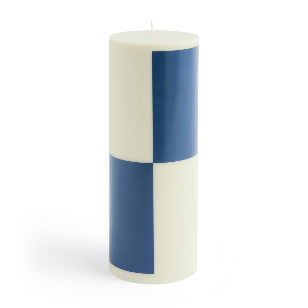 HAY - Column Kerze | L / milky green/dark blue