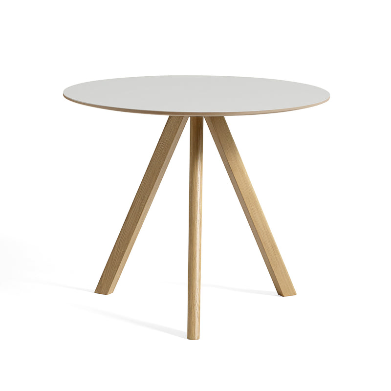 HAY - Copenhague CPH20 Bistrotisch | Ø 90 cm / off white / Eiche lackiert