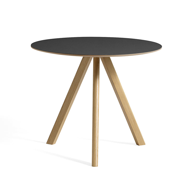 HAY - Copenhague CPH20 Bistrotisch | Ø 90 cm / schwarz / Eiche lackiert