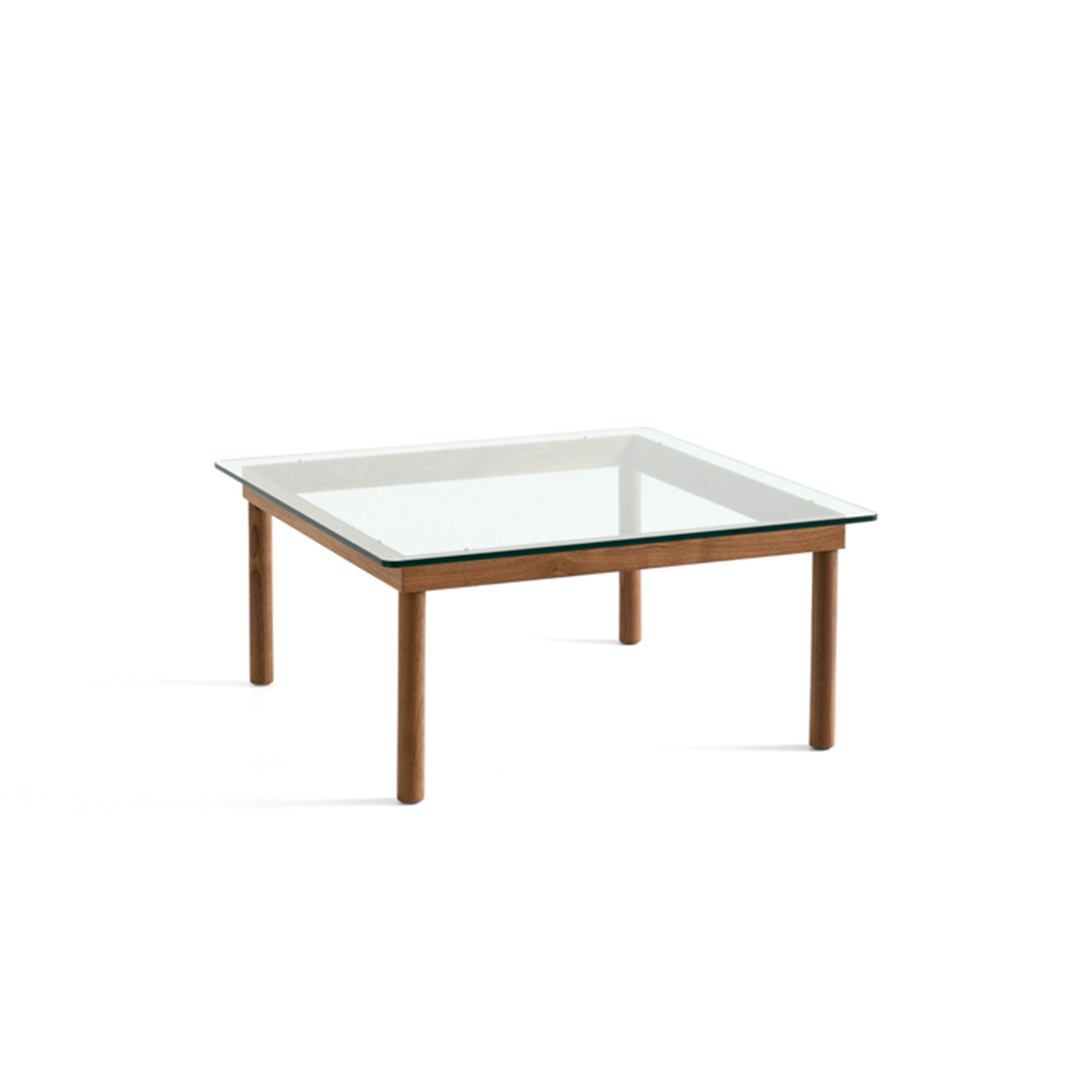 HAY - Kofi Couchtisch mit Glasplatte | 80 x 80 cm / walnuss / klar