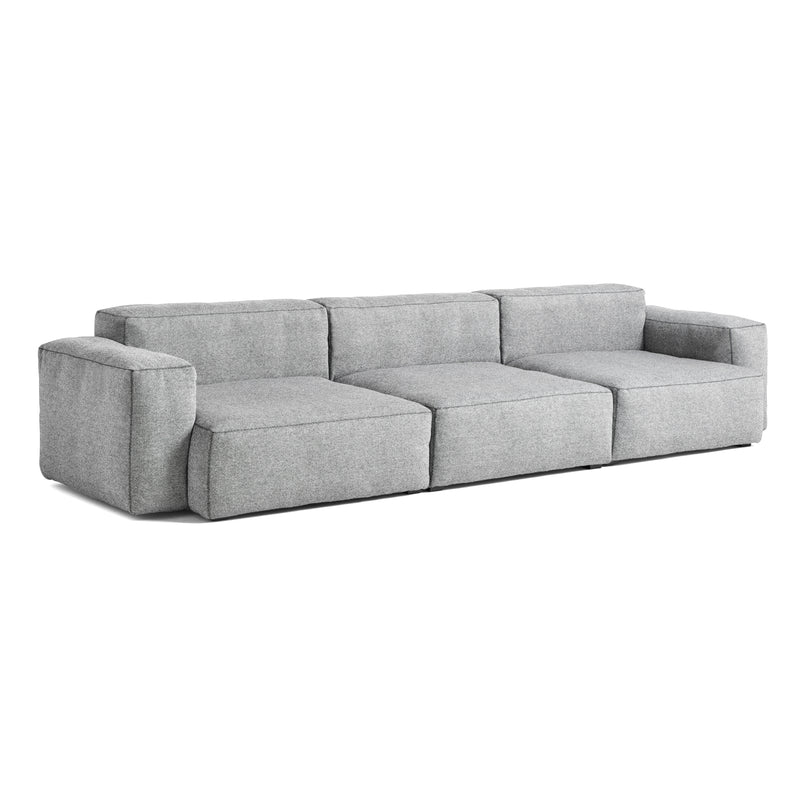 HAY - Mags Soft Sofa 3-Sitzer | Kvadrat Hallingdal 65 hellgrau (130) / Armlehne beidseitig / Kombination 1