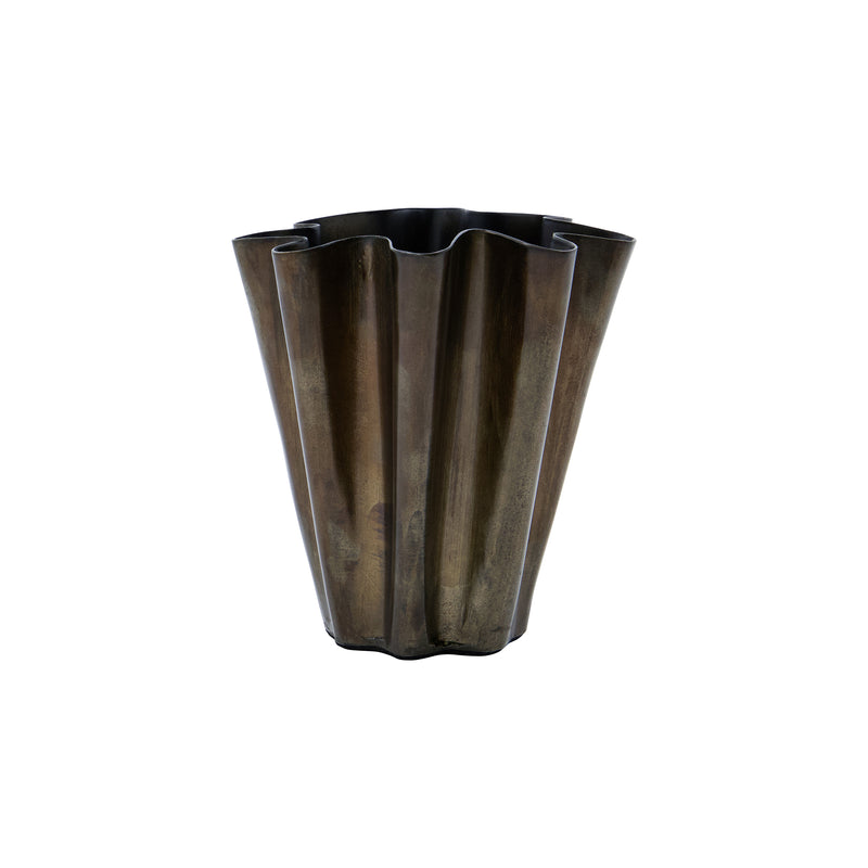 House Doctor - Flood Vase | Ø 12,5 x H 13 cm / antikbraun