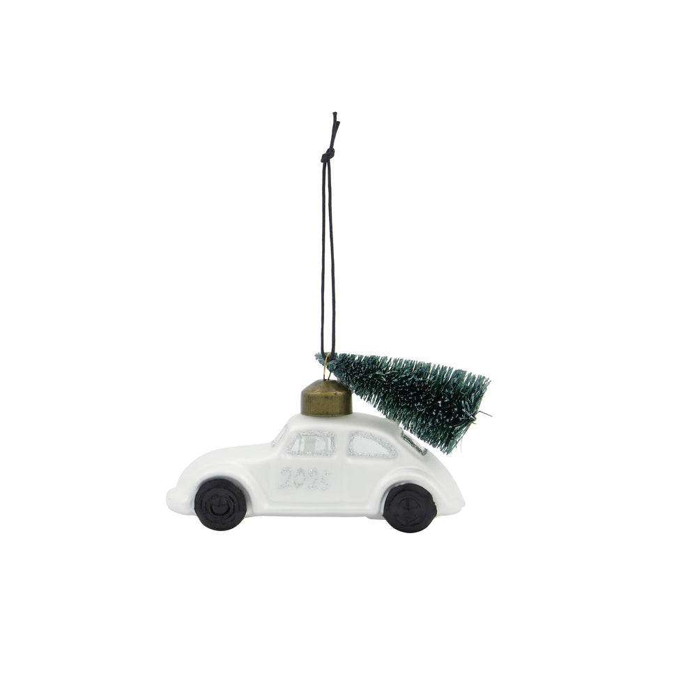 House Doctor - Xmas Cars Deko-Autos | 5,5 cm / Weiß