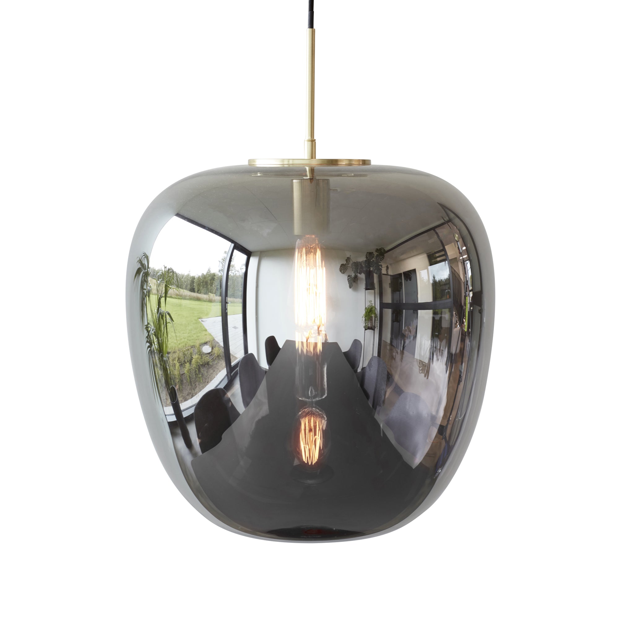 Hübsch Interior - Glas Pendelleuchte | Ø 40 x H 40 cm / verspiegelt