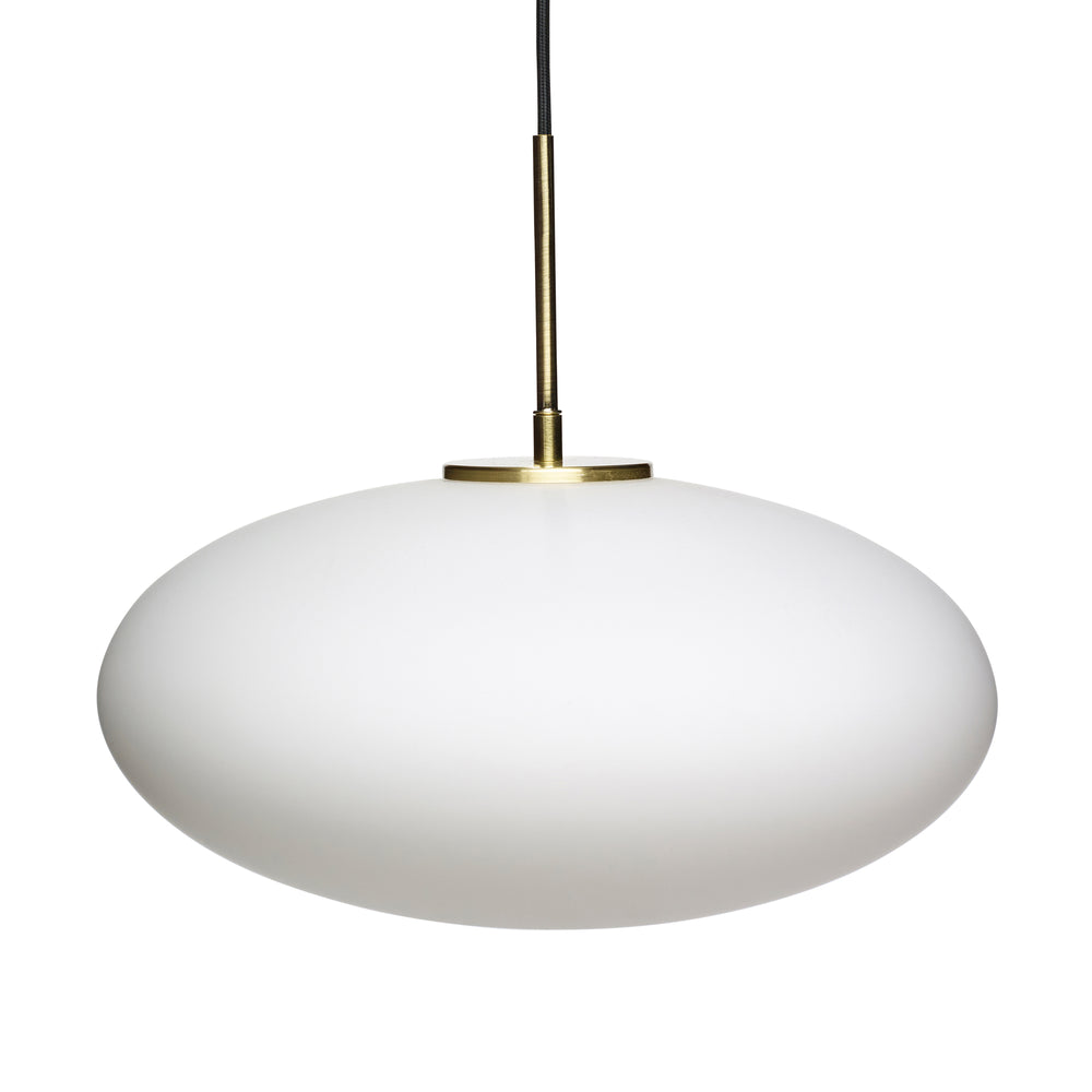 Hübsch Interior - Glas Pendelleuchte | Ø 40 x H 36 cm / weiß