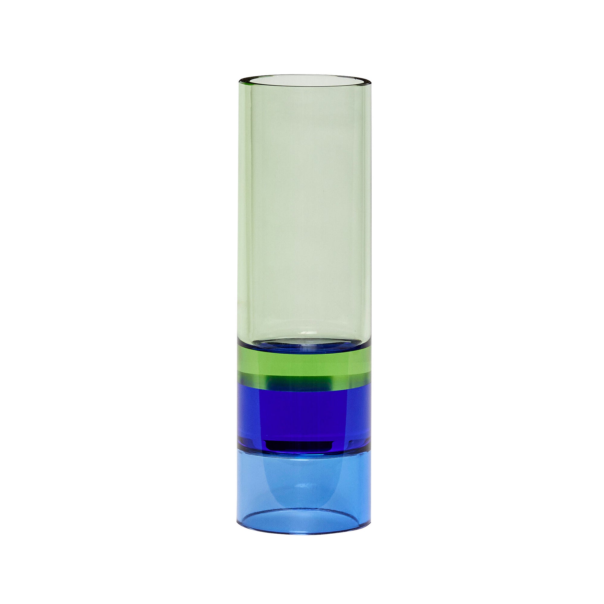 Hübsch Interior - Kristall Teelichthalter / Vase | grün/blau
