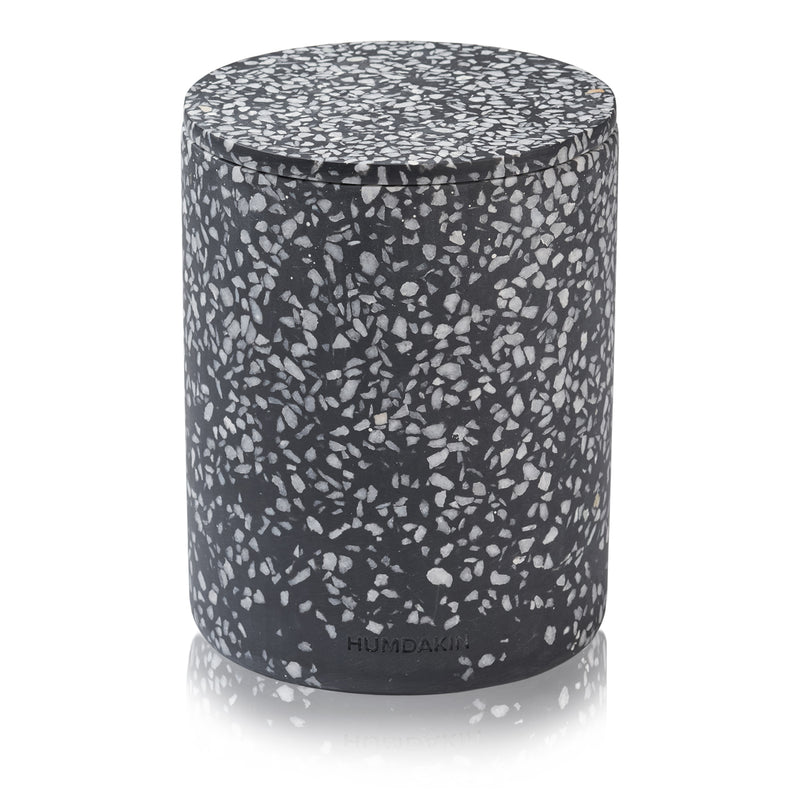 Humdakin - Terrazzo Aufbewahrung mit Deckel | Ø 13 x 17 cm / schwarz