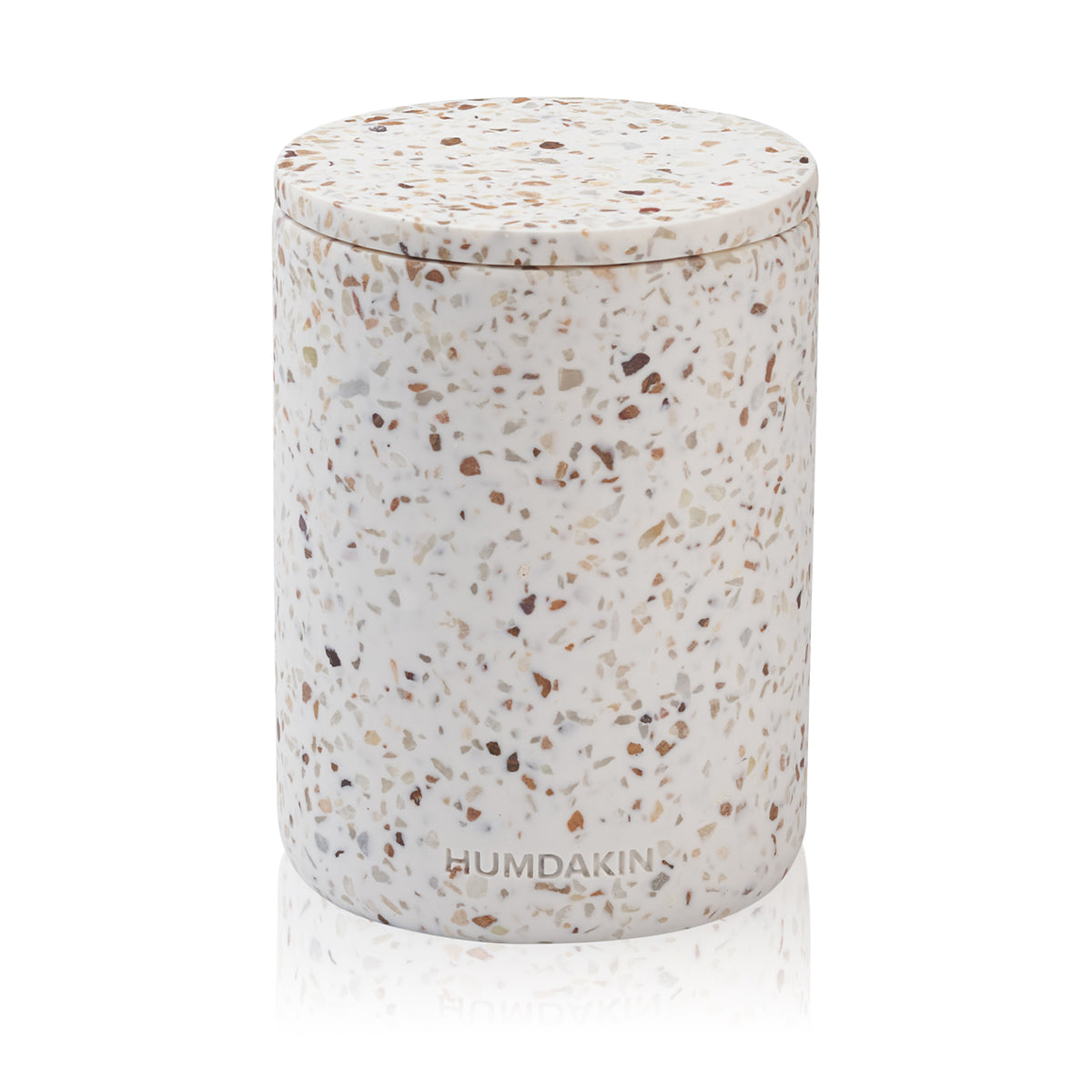 Humdakin - Terrazzo Aufbewahrung mit Deckel | Ø 10 x 14 cm / rot/beige