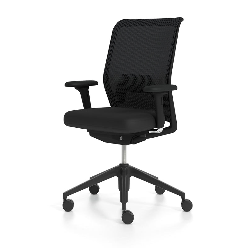 Vitra - ID-Stuhl Mesh | mit Sitztiefenverstellung / schwarz / schwarz, ohne Sitztiefenverstellung / schwarz / schwarz