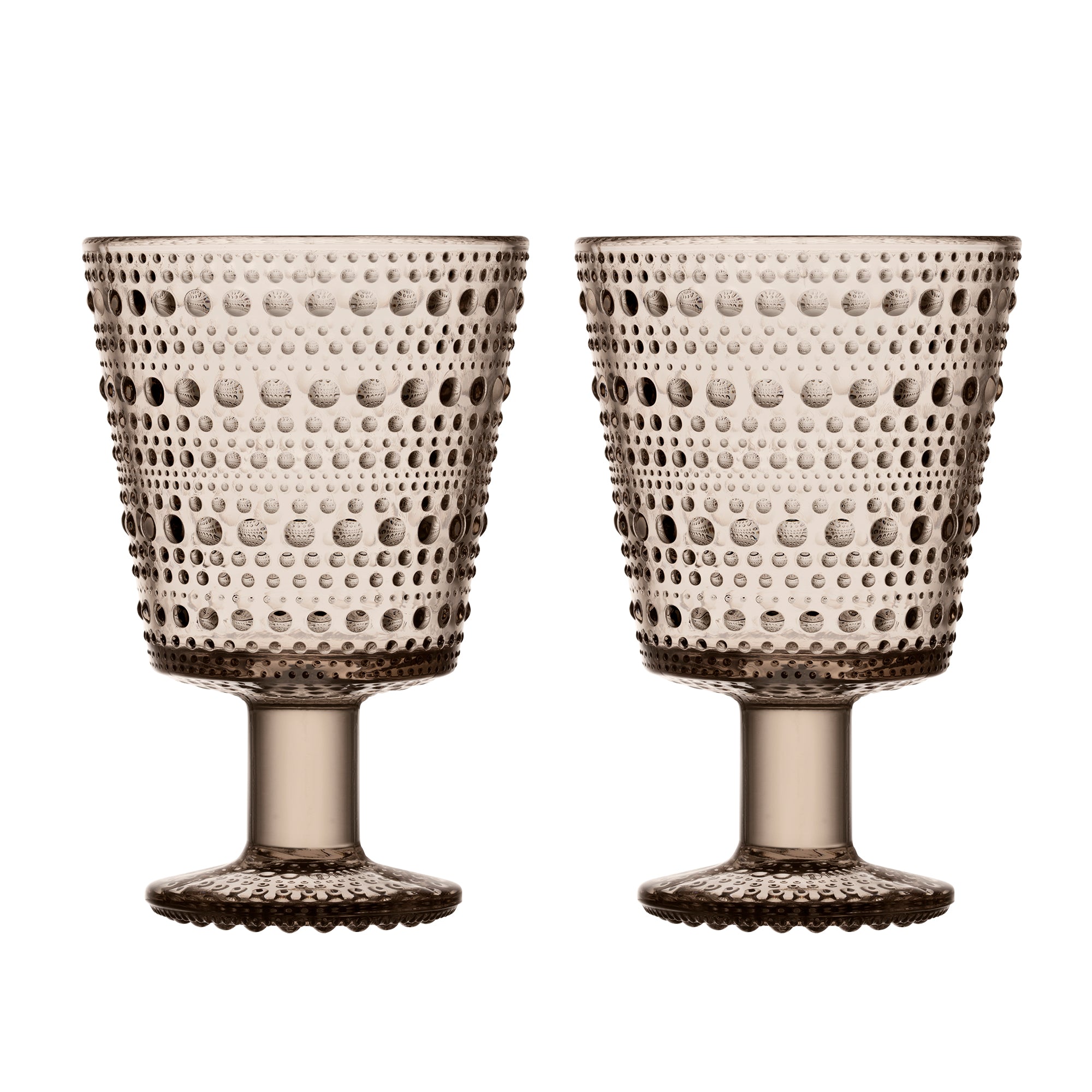 Iittala - Kastehelmi Trinkglas mit Fuß | leinen