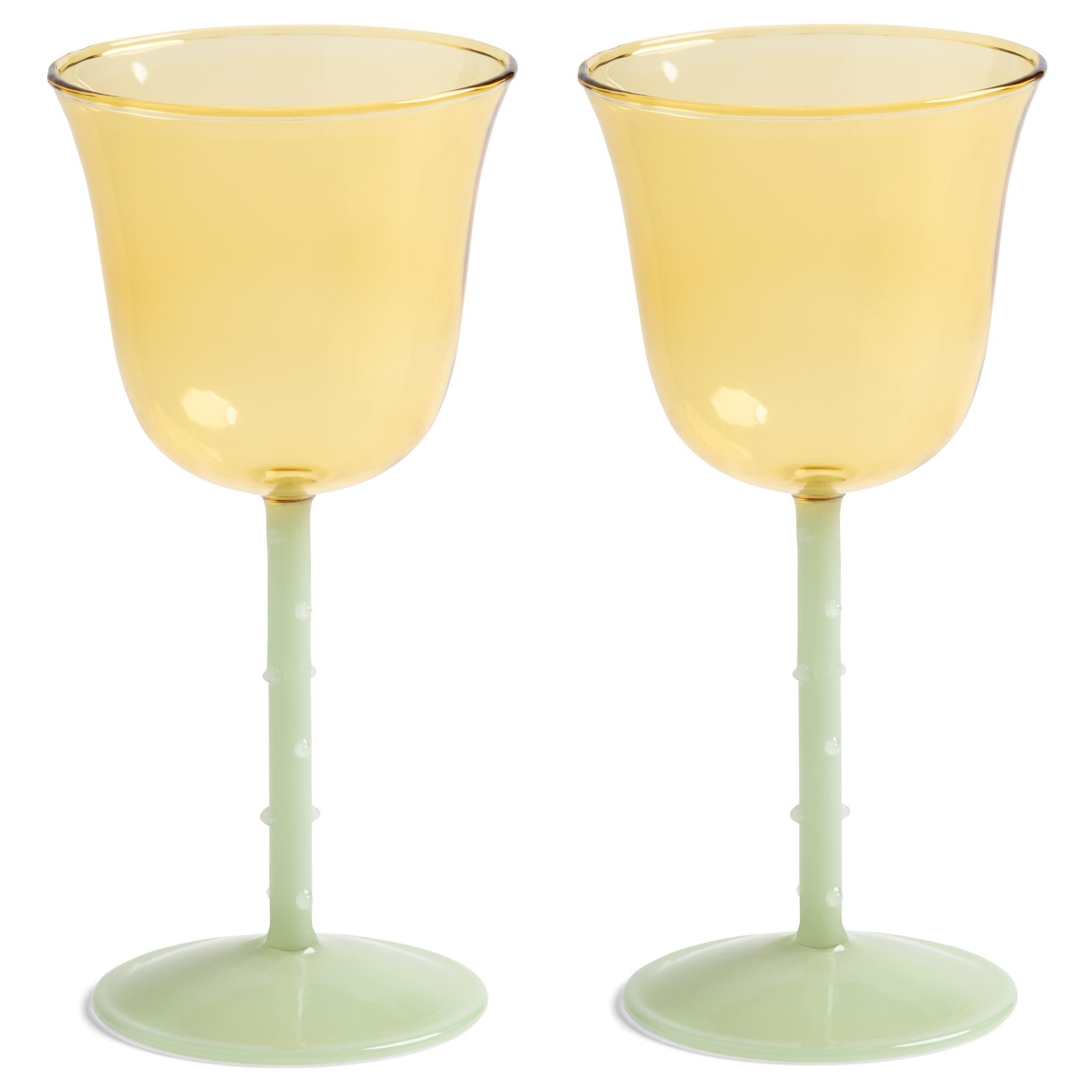 &amp;klevering - Dot Weinglas | gelb