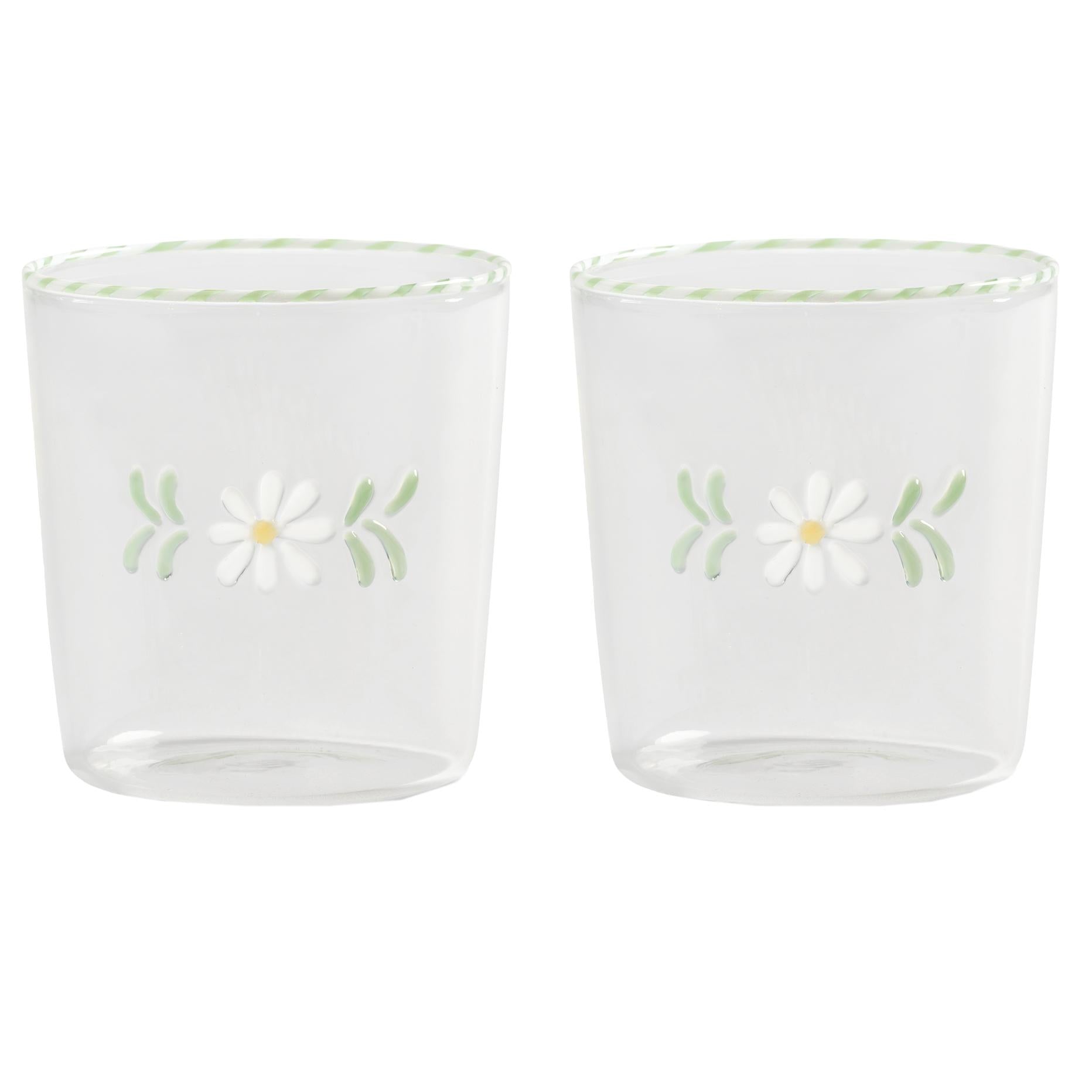 &amp;klevering - Flora Trinkglas | weiß