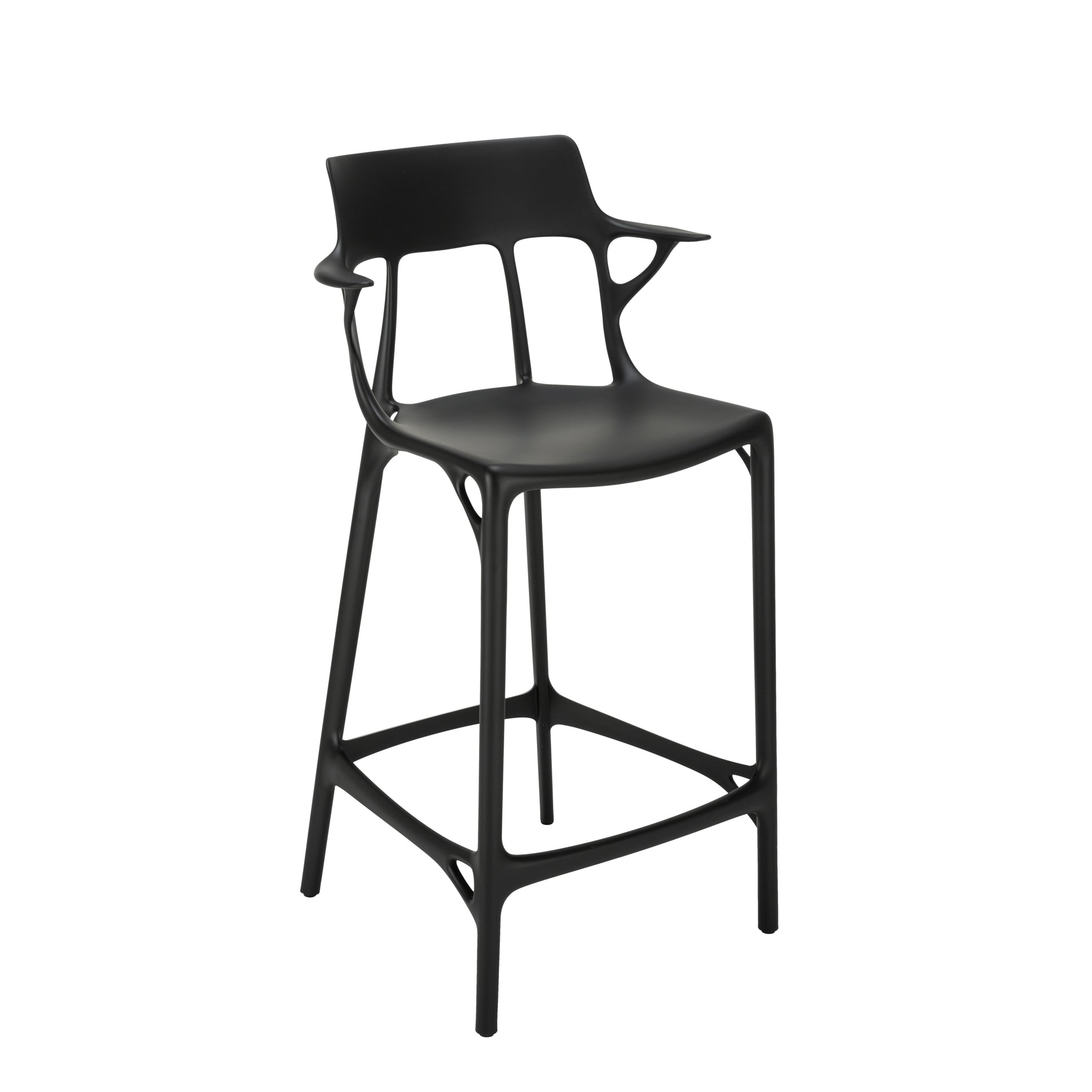 Kartell - AI Barstuhl recycled | SH 65 cm / schwarz
