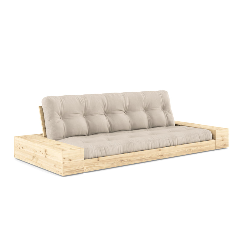 Karup Design - Base Schlafsofa mit Aufbewahrung | 747 Beige / 101 clear lacquered