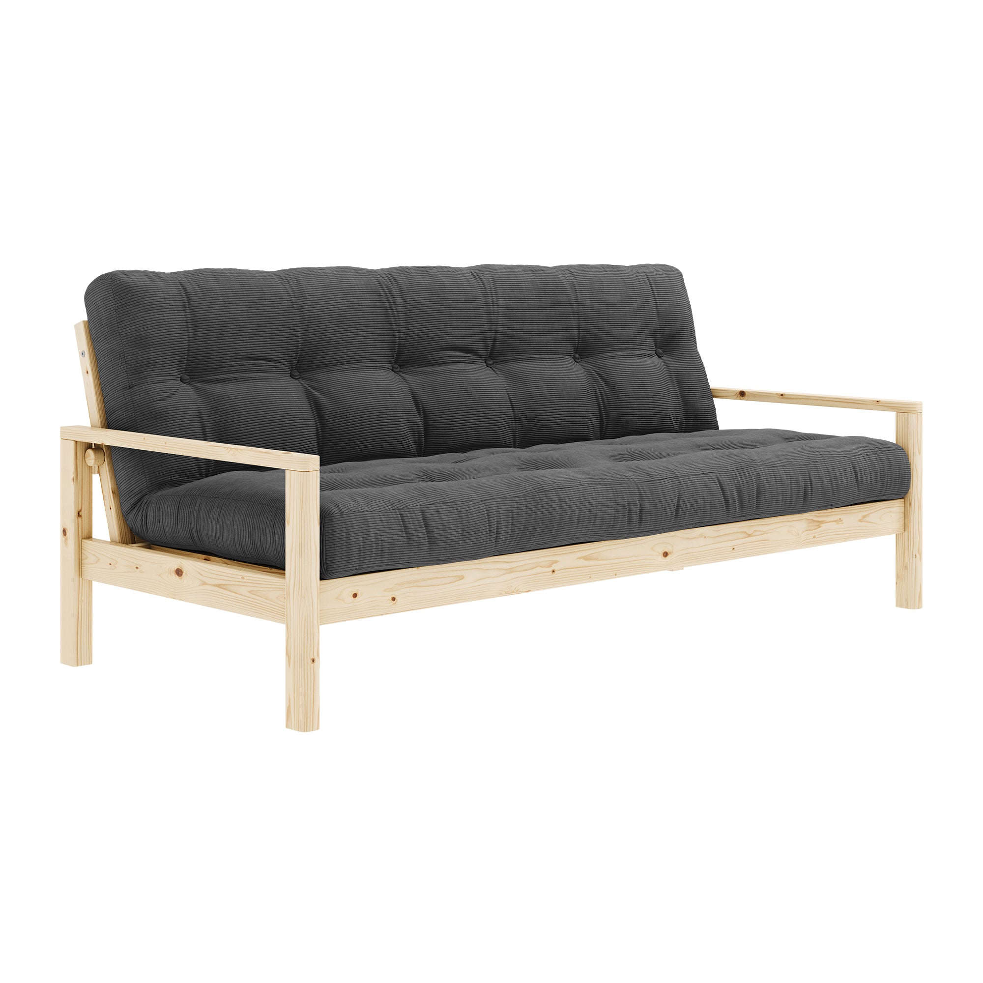 Karup Design - Knob Schlafsofa | 511 Charcoal / 101 clear lacquered
